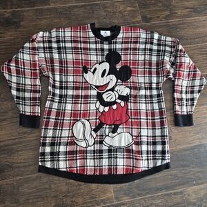 Disneyland Resort Mickey Mouse Plaid Spirit Jersey Size M Red Black White